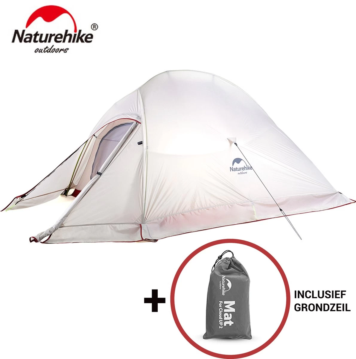 Cloud Up 2 Upgraded - 4 Seizoenen - Naturehike® - Tent 2 Persoons - Lichtgewicht Tent - Incl. Gratis Grondzeil - 20D 4000MM - Waterdicht - Winter & Sneeuw 1 Cloud Up 2 Upgraded - 4 Seizoenen - Naturehike® - Tent 2 Persoons - Lichtgewicht Tent - Incl. Gratis Grondzeil - 20D 4000MM - Waterdicht - Winter & Sneeuw