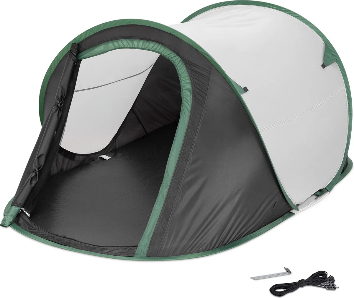 JEMIDI Tweepersoons Pop-up Tent - Opgooitent, Werptent Voor 2 Personen - Ideaal Als Festivaltent Of Kampeertent - Verschillende Kleuren 14 JEMIDI Tweepersoons Pop-up Tent - Opgooitent, Werptent Voor 2 Personen - Ideaal Als Festivaltent Of Kampeertent - Verschillende Kleuren - Afbeelding 14