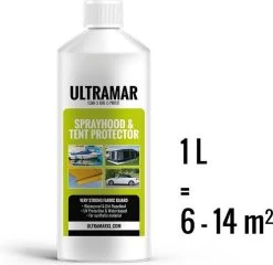 Ultramar - Sprayhood & Tent Protector 1L - Impregneermiddel Voor Bootkap, Tent, Cabriodak - Maakt Waterdicht En Geeft Extra Bescherming -Buiten Reizen Winkel 1200x1166