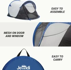 JEMIDI Tweepersoons Pop-up Tent - Opgooitent, Werptent Voor 2 Personen - Ideaal Als Festivaltent Of Kampeertent - Verschillende Kleuren -Buiten Reizen Winkel 1200x1178