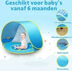 Seidon Strandtent Baby - Pop Up Tent - UV Bescherming - Baby En Kind - Waterdicht - Zwembadje - UV Bescherming -Buiten Reizen Winkel 1200x1180