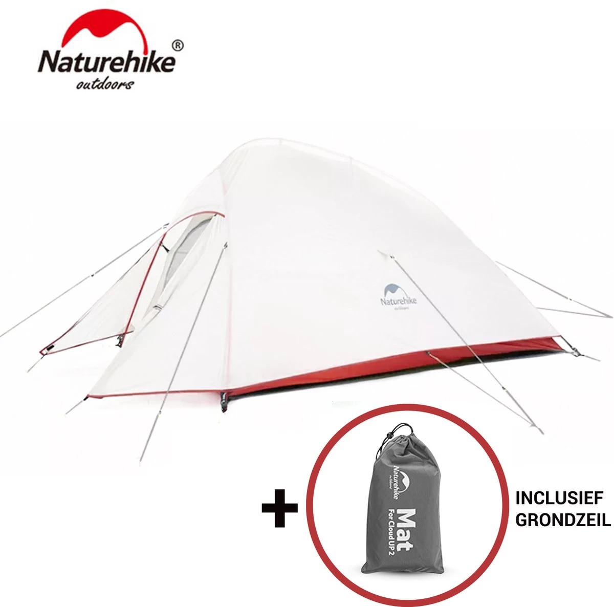 Naturehike® Cloud Up 2 Upgraded - 2 Persoons Tent - Lichtgewicht Tent - Incl. Grondzeil - 20D 4000MM - Outdoor - Waterdicht - Hiking & Wandelen 1 Naturehike® Cloud Up 2 Upgraded - 2 Persoons Tent - Lichtgewicht Tent - Incl. Grondzeil - 20D 4000MM - Outdoor - Waterdicht - Hiking & Wandelen