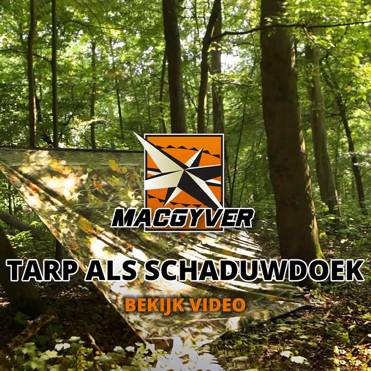 MacGyver® ‘3-in-1’ Tent | Tarp – Schaduwdoek – Hangmat | Strandtent | Outdoor-tent | Shelter | Vistent | 280 X 280 Cm | Camouflage | Waterdicht | Lichtgewicht 10 MacGyver® ‘3-in-1’ Tent | Tarp – Schaduwdoek – Hangmat | Strandtent | Outdoor-tent | Shelter | Vistent | 280 X 280 Cm | Camouflage | Waterdicht | Lichtgewicht - Afbeelding 10