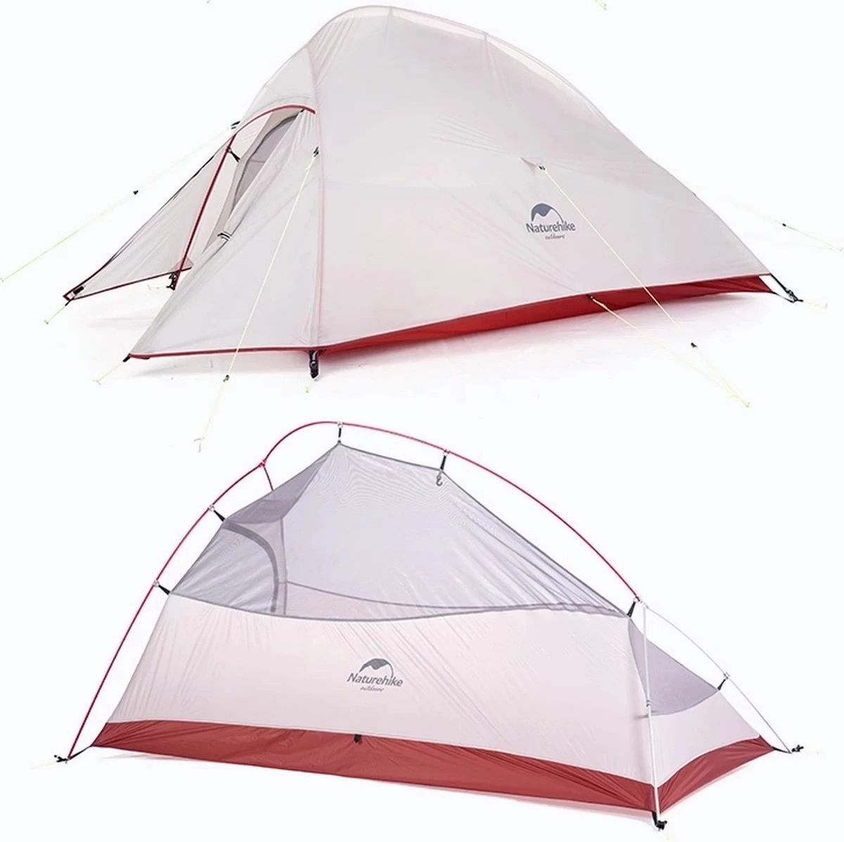 Naturehike® Cloud Up 2 Upgraded - 2 Persoons Tent - Lichtgewicht Tent - Incl. Grondzeil - 20D 4000MM - Outdoor - Waterdicht - Hiking & Wandelen 7 Naturehike® Cloud Up 2 Upgraded - 2 Persoons Tent - Lichtgewicht Tent - Incl. Grondzeil - 20D 4000MM - Outdoor - Waterdicht - Hiking & Wandelen - Afbeelding 7
