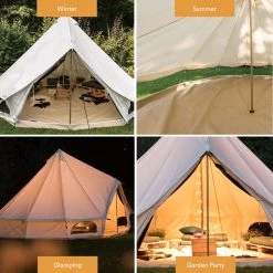 Skandika Tipii 400 Canvas Tent – Tipi-tenten – 8 Persoons Familietent - Campingtent – Muggengaas – 250 Cm Stahoogte – 400 Cm Diameter – 4000 Mm Waterkolom – Indische Tent, Partytent, Festivaltent – Outdoor, Camping, Tuin – Kamperen – Wit -Buiten Reizen Winkel 1200x1200 113