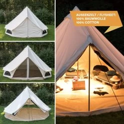 Skandika Tipii 400 Canvas Tent – Tipi-tenten – 8 Persoons Familietent - Campingtent – Muggengaas – 250 Cm Stahoogte – 400 Cm Diameter – 4000 Mm Waterkolom – Indische Tent, Partytent, Festivaltent – Outdoor, Camping, Tuin – Kamperen – Wit -Buiten Reizen Winkel 1200x1200 114