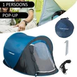 Dunlop Pop Up Tent 220 X 120 X 90 Cm - Grijs/ Blauw - 1 Persoons 14 Dunlop Pop Up Tent 220 X 120 X 90 Cm - Grijs/ Blauw - 1 Persoons -Buiten Reizen Winkel 1200x1200 127
