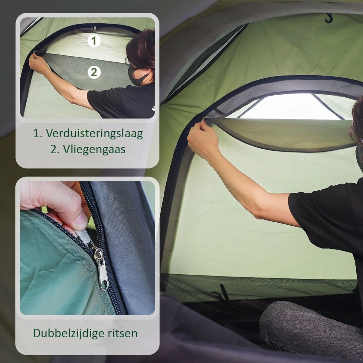 Sens Design Pop Up Tent - Tent - 2-3 Personen 5 Sens Design Pop Up Tent - Tent - 2-3 Personen - Afbeelding 5
