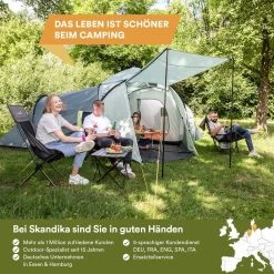 Skandika Bern 4 Koepeltent - Koepeltent - Tenten - 4 Persoons Kampeertent Met Panoramisch Dakraam, 2 Slaapcabines, Grondzeil, 210 Cm Stahoogte, Waterdicht, 4000 Mm Waterkolom - Grote Outdoor Familie Tent, Kampeertent - Grijs -Buiten Reizen Winkel 1200x1200 138