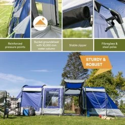 Skandika Montana 8 Tent – Tunneltenten – 8 Persoons Tent – Campingtent – 200 Cm Stahoogte – 2-4 Slaapcabines - Muggengaas – Familietent – 4 Ingangen – 700 X 310 X 200 Cm (L X B X H) - 5000 Mm Waterkolom – Outdoor, Camping – Kamperen – Blauw 14 Skandika Montana 8 Tent – Tunneltenten – 8 Persoons Tent – Campingtent – 200 Cm Stahoogte – 2-4 Slaapcabines - Muggengaas – Familietent – 4 Ingangen – 700 X 310 X 200 Cm (L X B X H) - 5000 Mm Waterkolom – Outdoor, Camping – Kamperen – Blauw -Buiten Reizen Winkel 1200x1200 171