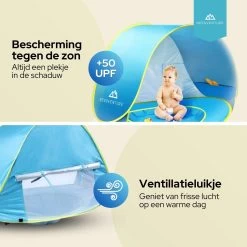 Needventure Baby Strandtent - Pop Up Tent - Windscherm Strand - Camping Strandtentje - Speeltent - Blauw -Buiten Reizen Winkel 1200x1200 49