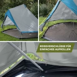 Skandika Tipii II Tent – Tipi-tenten – Teepee – 8 Persoons Campingtent – Muggengaas – 250 Cm Stahoogte – Uitneembare Tentvloer – 3000 Mm Waterkolom – Indische Tent, Partytent, Festivaltent – Outdoor, Camping, Tuin – Kamperen – Grijs/turquoise -Buiten Reizen Winkel 1200x1200 89