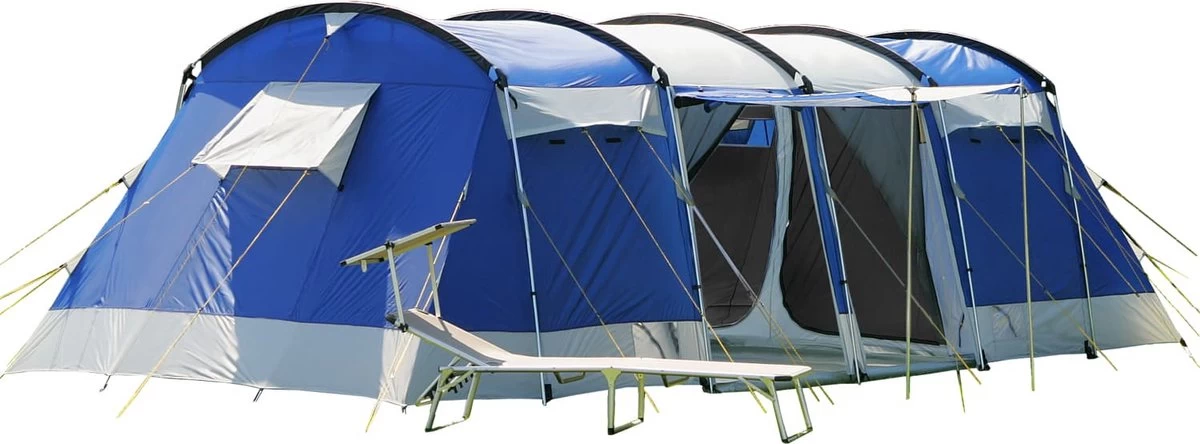 Skandika Montana 8 Tent – Tunneltenten – 8 Persoons Tent – Campingtent – 200 Cm Stahoogte – 2-4 Slaapcabines - Muggengaas – Familietent – 4 Ingangen – 700 X 310 X 200 Cm (L X B X H) - 5000 Mm Waterkolom – Outdoor, Camping – Kamperen – Blauw 1 Skandika Montana 8 Tent – Tunneltenten – 8 Persoons Tent – Campingtent – 200 Cm Stahoogte – 2-4 Slaapcabines - Muggengaas – Familietent – 4 Ingangen – 700 X 310 X 200 Cm (L X B X H) - 5000 Mm Waterkolom – Outdoor, Camping – Kamperen – Blauw