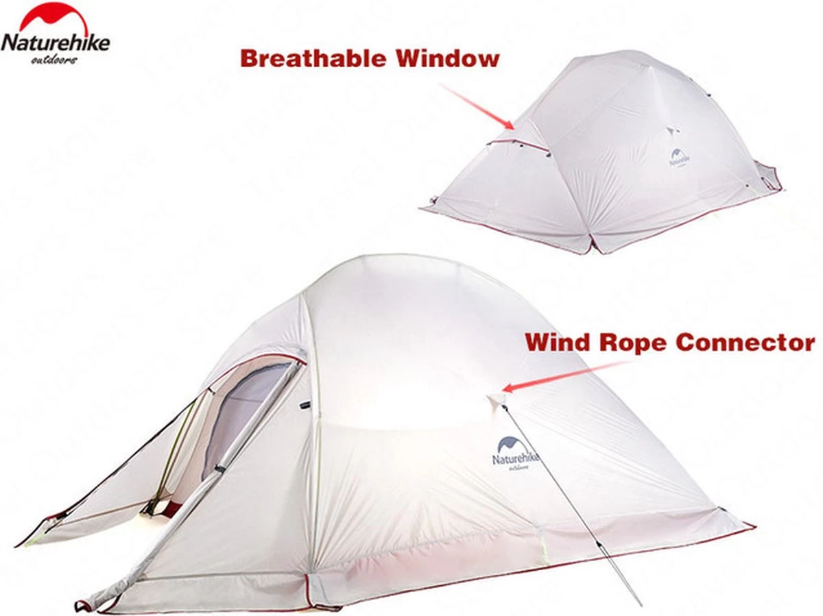Cloud Up 2 Upgraded - 4 Seizoenen - Naturehike® - Tent 2 Persoons - Lichtgewicht Tent - Incl. Gratis Grondzeil - 20D 4000MM - Waterdicht - Winter & Sneeuw 6 Cloud Up 2 Upgraded - 4 Seizoenen - Naturehike® - Tent 2 Persoons - Lichtgewicht Tent - Incl. Gratis Grondzeil - 20D 4000MM - Waterdicht - Winter & Sneeuw - Afbeelding 6