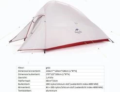 Naturehike® Cloud Up 2 Upgraded - 2 Persoons Tent - Lichtgewicht Tent - Incl. Grondzeil - 20D 4000MM - Outdoor - Waterdicht - Hiking & Wandelen 14 Naturehike® Cloud Up 2 Upgraded - 2 Persoons Tent - Lichtgewicht Tent - Incl. Grondzeil - 20D 4000MM - Outdoor - Waterdicht - Hiking & Wandelen -Buiten Reizen Winkel 1200x928