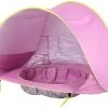 Merkloos Strand Tent Met Zwembad - Roze - UPF 50+ UV Werend - Waterdicht - Pop Up - Baby & Kind