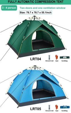 Fish Life Waterdichte Tent - Lichtgewicht Tent - Tent Voor 2-4 Personen - 200*200*140 Cm - Outdoor Camping Tent - Licht Blauw -Buiten Reizen Winkel 758x1200