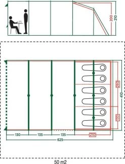 Coleman Vail 6L Tunneltent - Familie Tent - 6-Persoons - Grijs/Groen -Buiten Reizen Winkel 920x1200