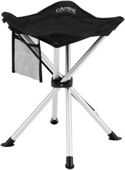 CAMPZ Aluminium 4 Poten Vouwkruk, Zwart/grijs