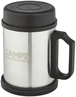 CAMPZ Thermo Mok Staal 400ml, Zilver/zwart