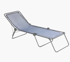 Lafuma Mobilier Siesta L Lounger Batyline With Cannage Phifertex, Blauw/grijs
