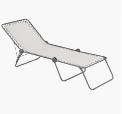 Lafuma Mobilier Siesta L Lounger Batyline With Cannage Phifertex, Beige/grijs