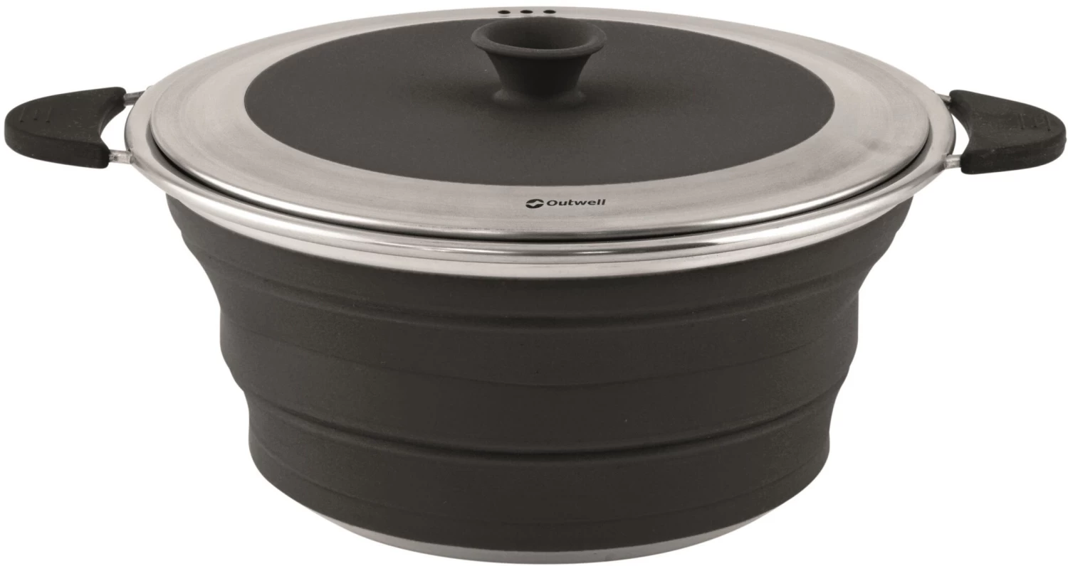 Outwell Collaps Kookpan Met Deksel 2500ml, Zwart 1 Outwell Collaps Kookpan Met Deksel 2500ml, Zwart
