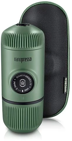 Wacaco Nanopresso Portable Espresso Machine With Protective Case, Olijf